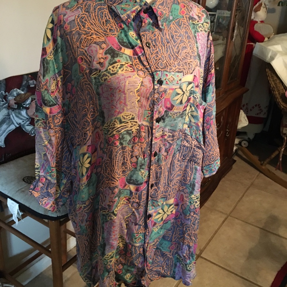 100% Silk men’s button down